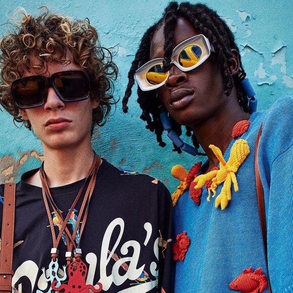 Loewe LW40033I 24C Rectangle Sunglasses – Pearlescent Silver/Silver Mirror - Picture 7 of 12